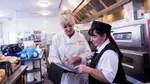 Working in the kitchen