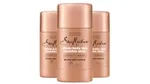 Three SheaMoisture invisible stick whole-body deodorants. Packaging is bronze and the deodorant is plant-based and aluminium-free.
