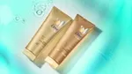 Dove Summer Revived lotion from Dove’s gradual tan range to give skin a summer glow. Product with blue background.