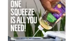 A close-up of Seventh Generation’s ultra-concentrated laundry detergent. Text reads ‘One squeeze is all you need’