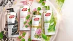 Four products in the Lifebuoy Naturals range. Left to right: Sum Removal; Dark Mark Prevention; Glowing Skin, Acne Reduction.