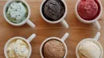 Different ice cream flavors is separate cups