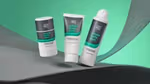 Three packs of Dove Men+Care whole-body deodorants: one stick, one spray and one cream. Packaging is white, grey and green.